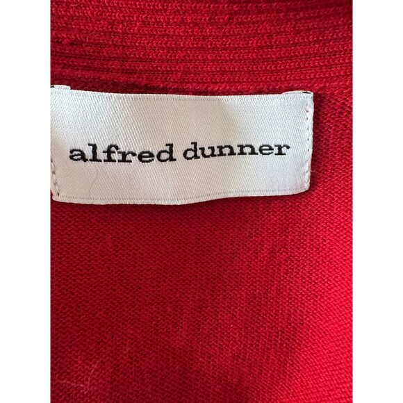 Alfred Dunner Red & Black Floral Rhinestones 2 pc connected top & cardigan M - Picture 2 of 12